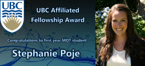 First year student receives UBC Affiliated Fellowship Award